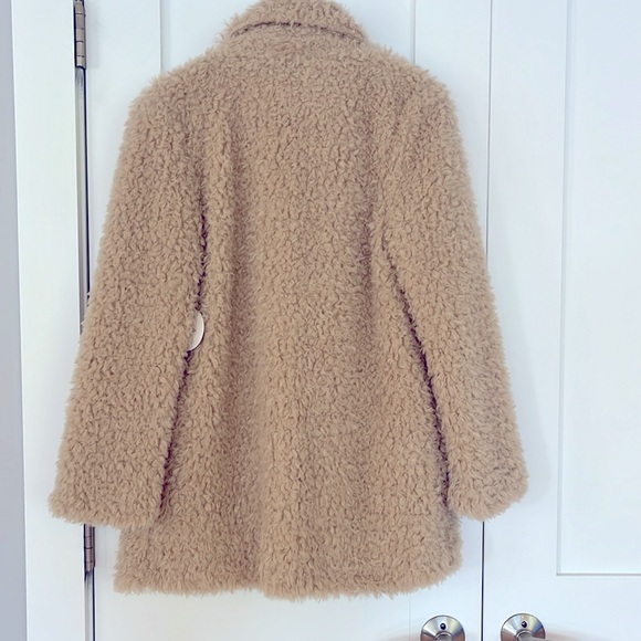 Tularosa Teddy Open Cardigan Sweater Jacket- NWT- Tan Cream- Size Medium - Picture 8 of 9